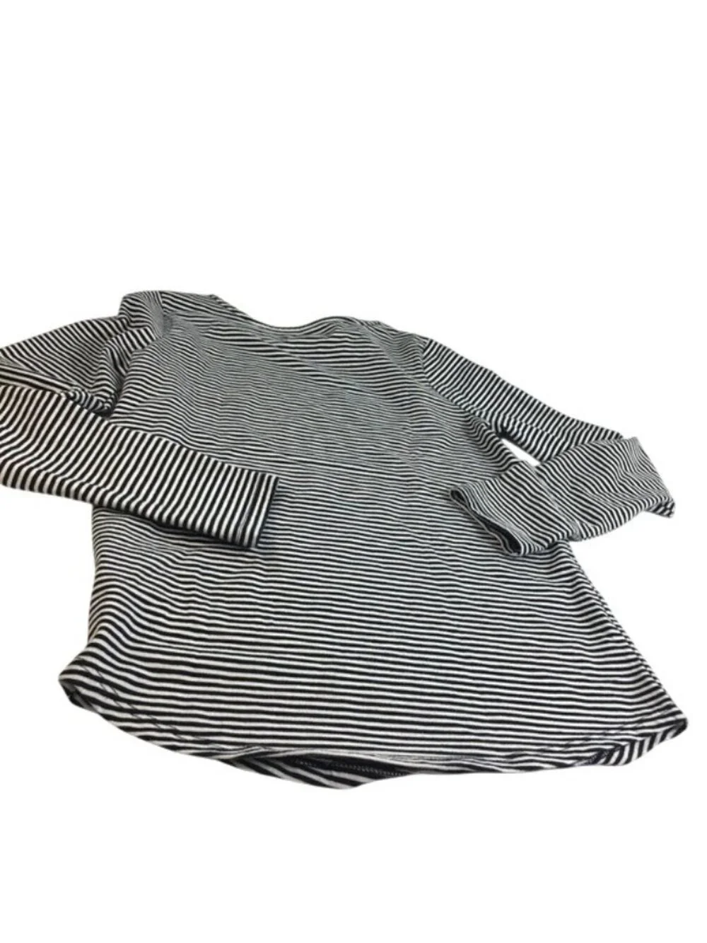 Cat & Jack Girls Top Long Sleeve Black/ White Striped Size M 7-8